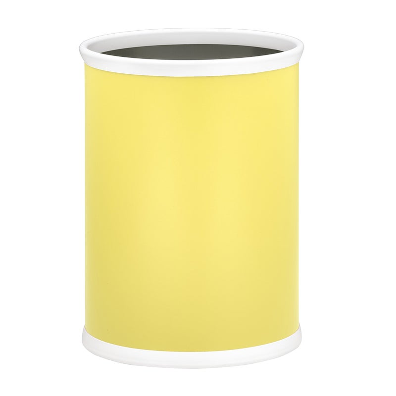 Kraftware Fun Colors Oval Wastebasket, 14â€, Yellow/Lemon - Image 1